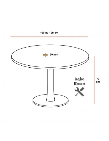 Table de Réunion Ronde Idea - Prix Direct Fabricant
