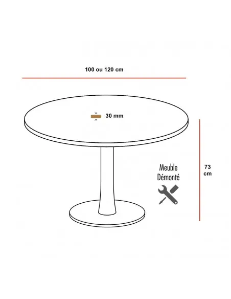 Table de Réunion Ronde Idea - Prix Direct Fabricant