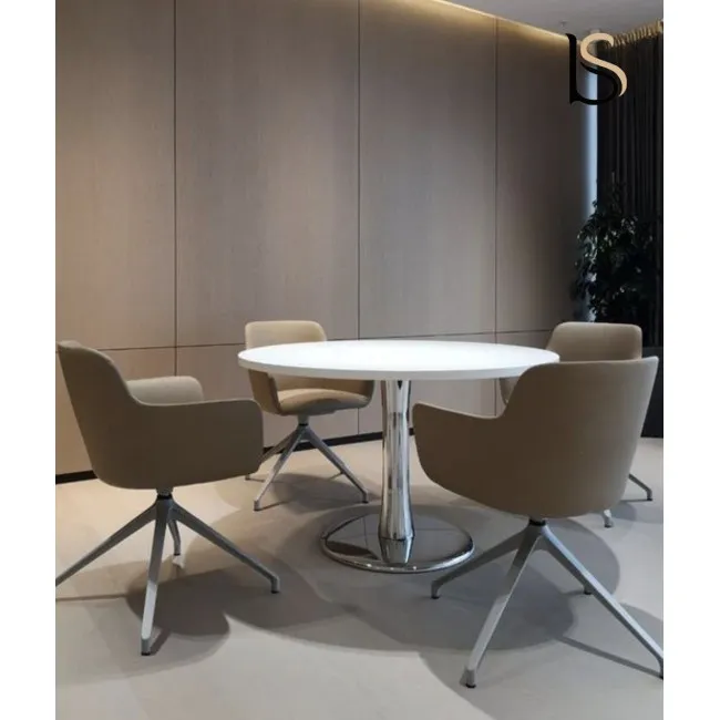 Table de réunion ronde Idea avec pied central tulipe