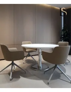 Table de réunion ronde Idea avec pied central tulipe