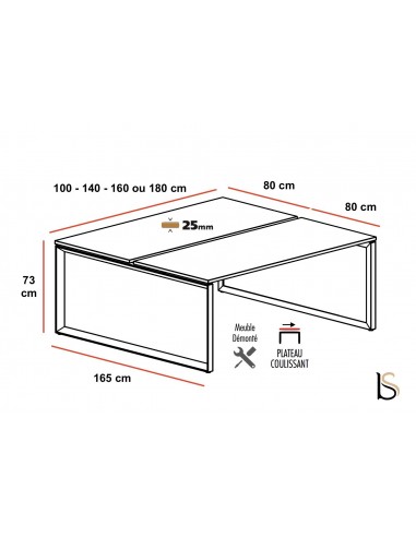 Bureau bench 2 personnes Star – Mobel...