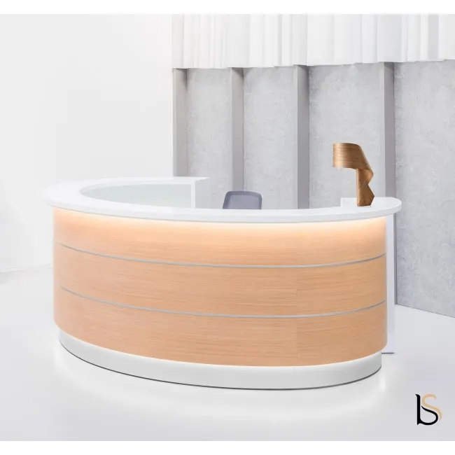 bureau d'accueil lumineux forme arrondie valse - MDD