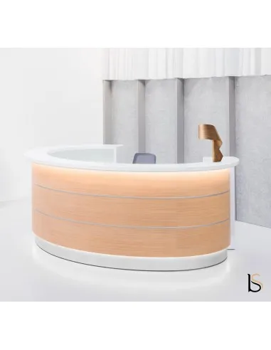 bureau d'accueil lumineux forme arrondie valse - MDD