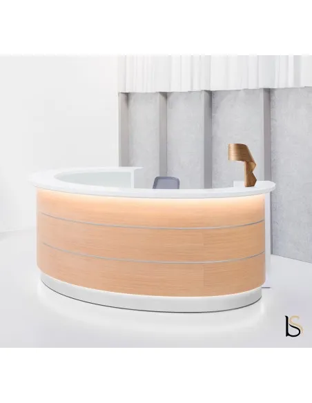 bureau d'accueil lumineux forme arrondie valse - MDD