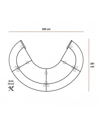 Banque d’accueil arrondie Valde - MDD