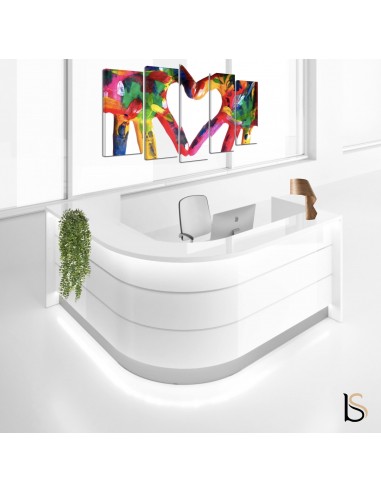 Banque d’accueil d’angle arrondie...