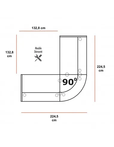 Comptoir d'Accueil d'Angle Valde MDD Lumineuse | Direct Usine