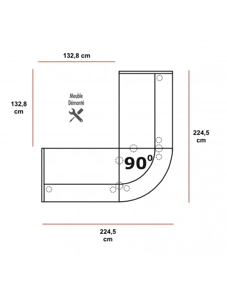 Comptoir d'Accueil d'Angle Valde MDD Lumineuse | Direct Usine