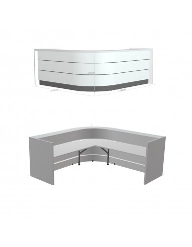 Banque d’accueil d’angle arrondie...