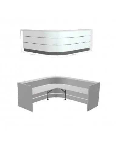 Comptoir d'Accueil d'Angle Valde MDD Lumineuse | Direct Usine