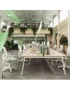 Bureau bench Born 6 personnes Mobel Linea en open space