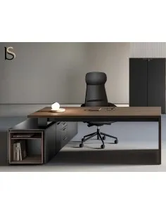 Bureau de manager Sile avec meuble intégré en bois 2
