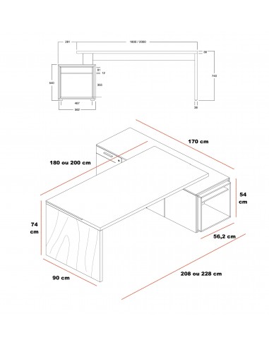 Bureau de manager Sile avec meuble...
