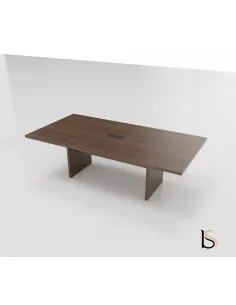 Table de conférence Sile de chez Bralco sur panneau en bois sombre 2