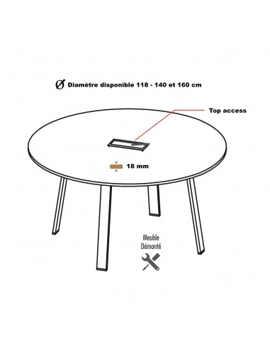 Table de réunion ronde Take-Off – Bralco