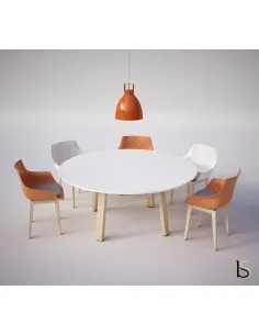 Table de réunion ronde Take-Off Bralco avec chaises multicolores 2