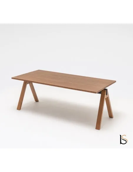 Table rectangulaire pieds en bois Ogi – MDD. Tables de réunion MDD