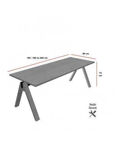 Table rectangulaire pieds en bois Ogi – MDD. Tables de réunion MDD