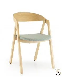 Chaise visiteur Artea avec assise tissée gris-bleu