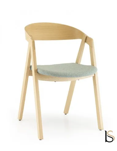 Chaise visiteur Artea avec assise tissée gris-bleu