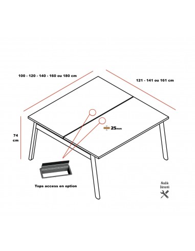 Bureau 2 personnes Ogi Wood - MDD