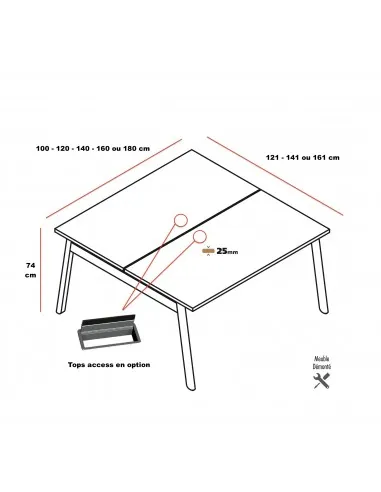 Bureau 2 personnes Ogi Wood MDD - Bureau-Store