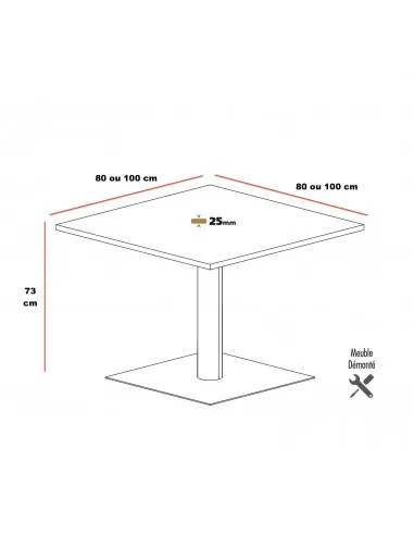 Table carrée ROL Mobel Linea - Bureau-Store