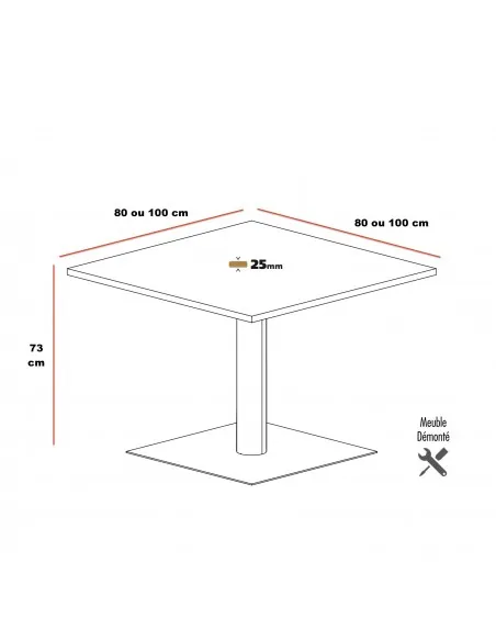 Table carrée ROL Mobel Linea - Bureau-Store