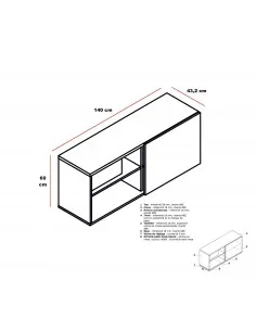 Bureau moderne avec crédence Ogi M MDD 2
