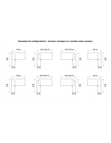 Bureau Manager avec crédence Ogi M - MDD