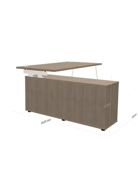 Bureau Manager avec crédence Ogi M MDD - Bureau-Store