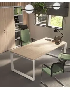 bureau individuel star mobellinea acacia clair pieds blanc