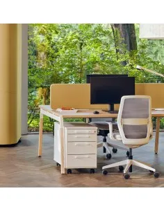Bureau 2 personnes Ogi, pieds bois 2