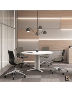 table de réunion ronde 4 personnes Sigma- Mobel Linea 2