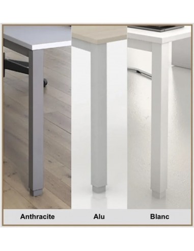 coloris disponibles pour les piètements en métal de la gamme tempo - mobellinea