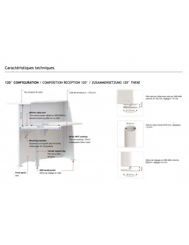 Banque d'accueil Glass avec accès PMR - Quadrifoglio