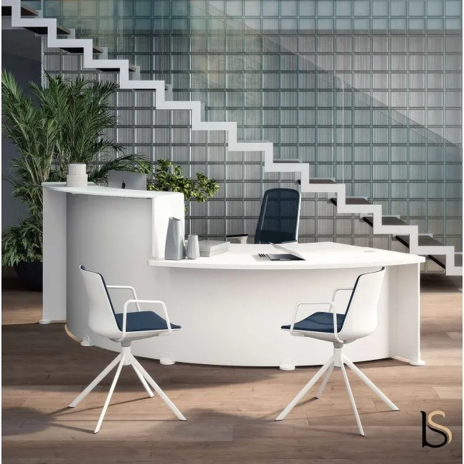 Bureau d'accueil design Glasse - Quadrifoglio avec accès PMR