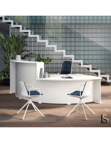 Bureau d'accueil design Glasse - Quadrifoglio avec accès PMR