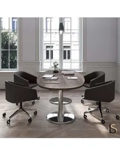 Table de réunion ovale avec pieds chromés