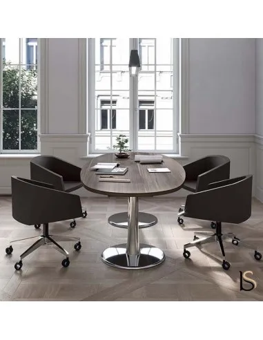 Table de réunion ovale avec pieds chromés