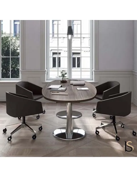Table de réunion ovale avec pieds chromés