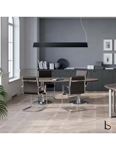 Table de réunion ovale avec pieds chromé Quadrifoglio - Bureau-Store