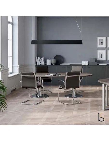 Table de réunion ovale avec pieds chromé Quadrifoglio - Bureau-Store