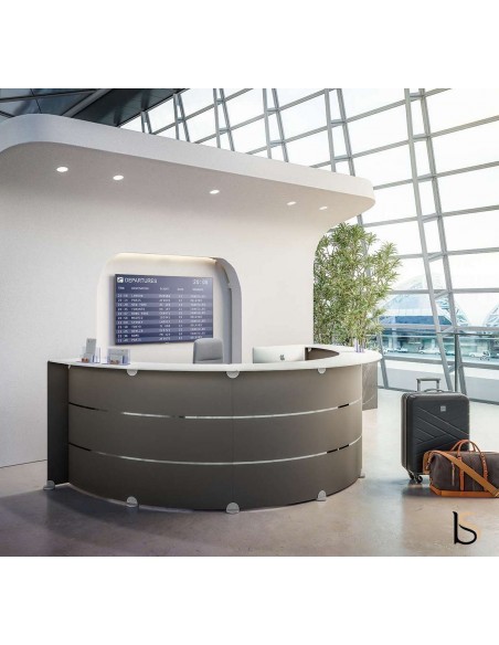 Bureau de réception laqué - forme courbe