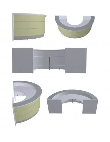 Banque d'accueil lumineuse Valde 180° MDD - Bureau-Store