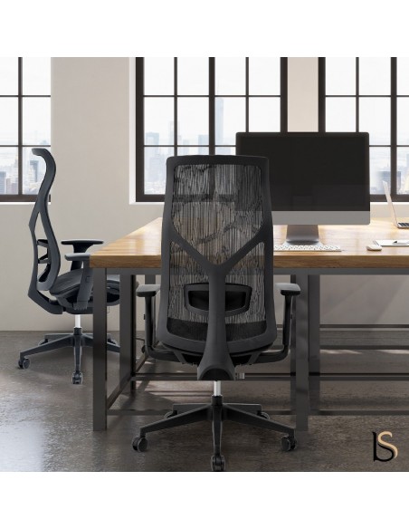 Fauteuil Design tout résille avec accoudoirs réglables 3D. Grand confort !