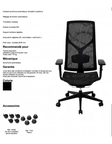 Fauteuil haut dossier Doly - Act Sièges de bureau Bureau-Seat