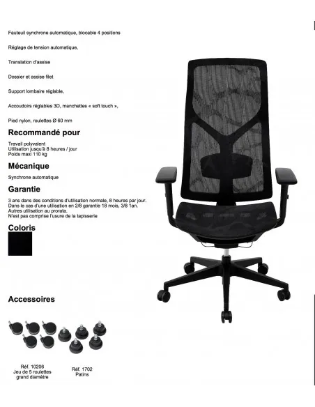 Fauteuil haut dossier Doly - Act Sièges de bureau Bureau-Seat