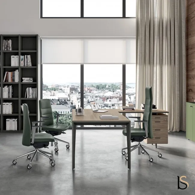 Bureau avec retour désign collection X5 de chez Officity, Italie