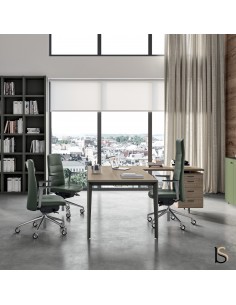 Bureau avec retour désign collection X5 de chez Officity, Italie